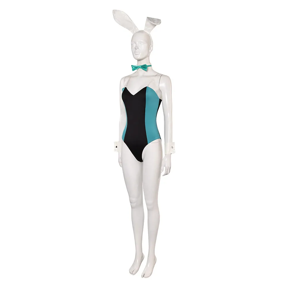 Mv Rivals Luna Snow Cosplay Costume Female Black Pink Bunny Suit Jumpsuit Halloween Carnival Suit