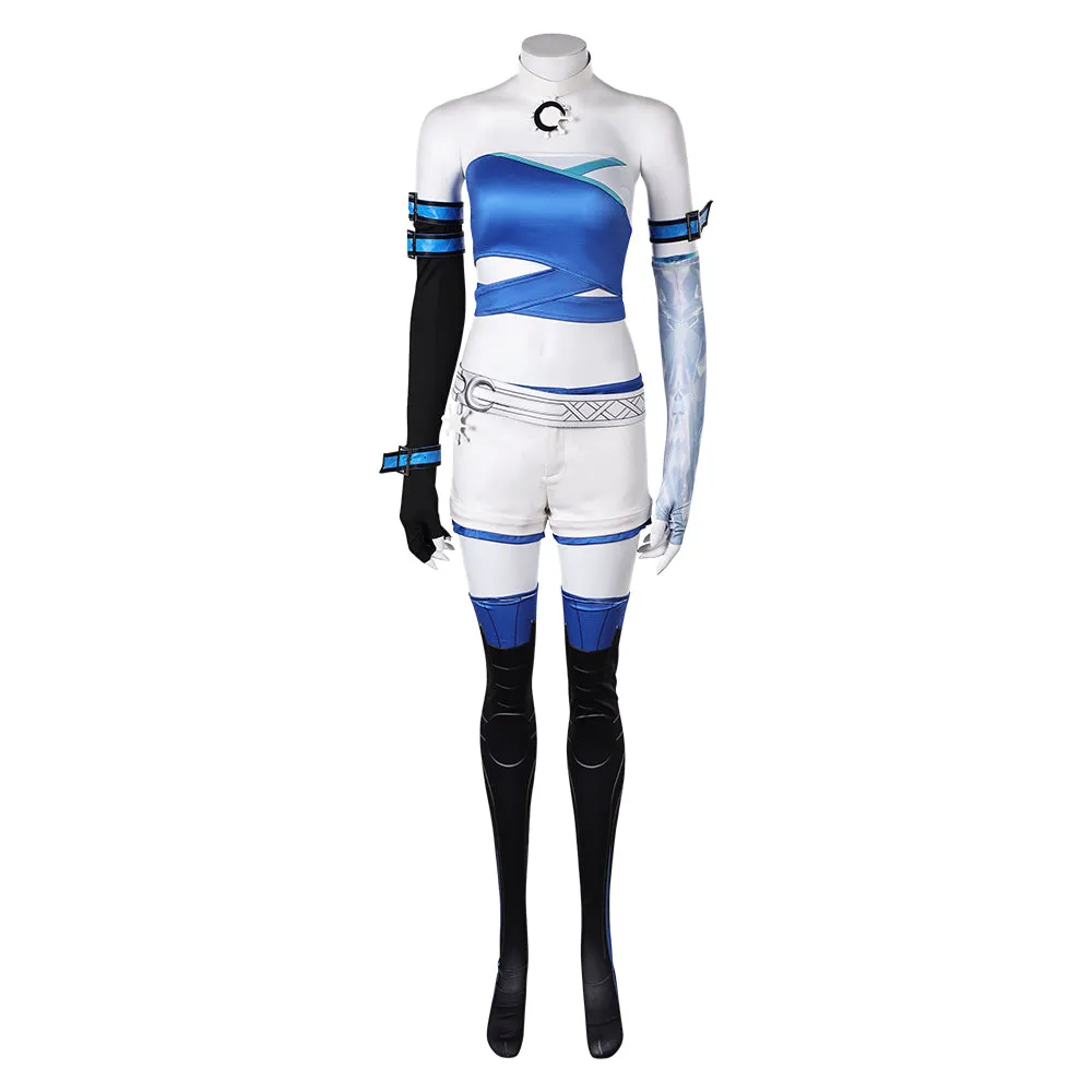 Mv Rivals Luna Snow Cosplay Costume Woman Black Blue Outfits Halloween Carnival Suit