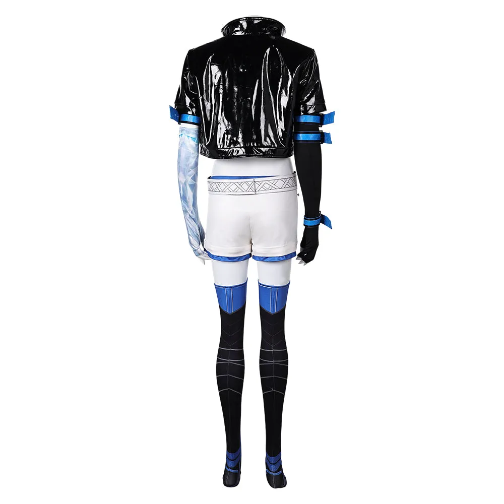 Mv Rivals Luna Snow Cosplay Costume Woman Black Blue Outfits Halloween Carnival Suit