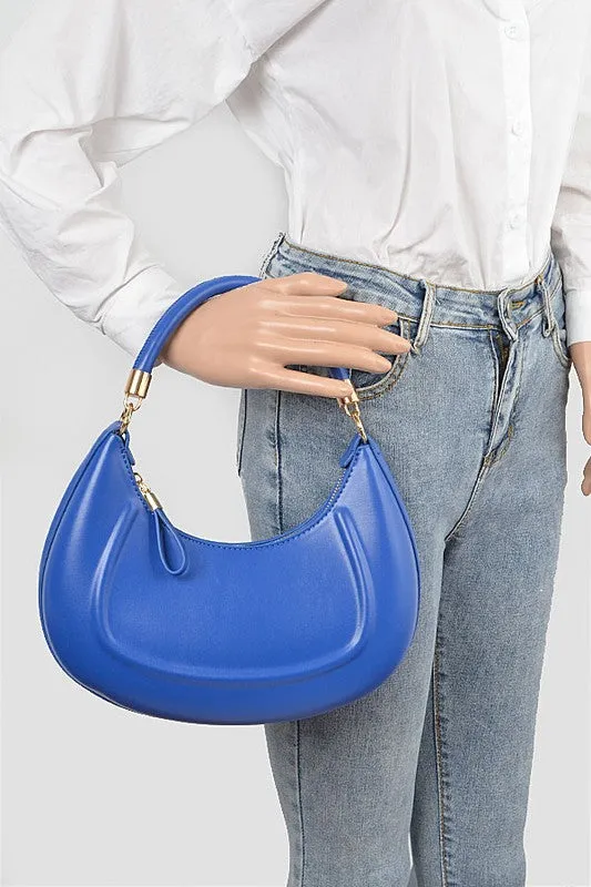 Nasa Faux Leather Chain Hobo Bag