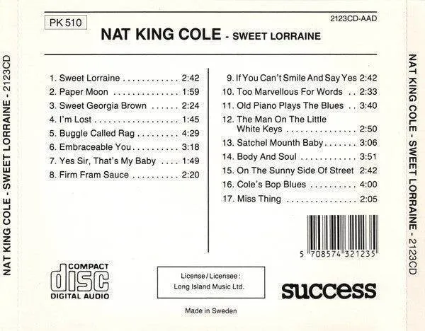Nat King Cole: Sweet Lorraine (CD, Comp)