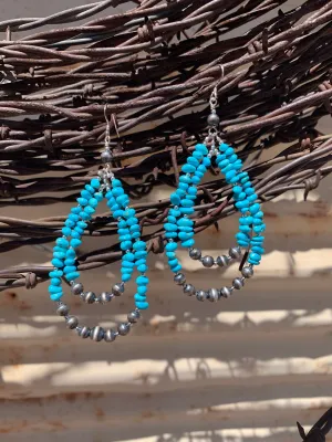 Navajo Pearl & Turquoise Nugget earrings