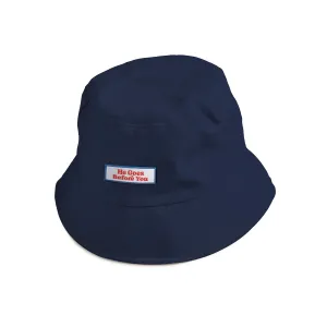 Navy Blue Bucket Hat with Velcro Patch {Bucket Hat}