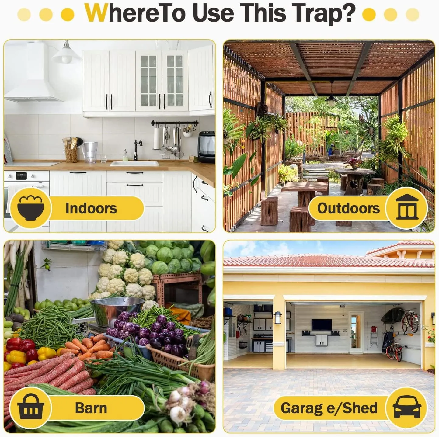 New Auto Rolling Reset Mouse Trap, Safe Rolling Bucket Lid Rat Trap, Humane Rolling Reset Rat Trap Safe for Children and Pets, Live Catch and Release Bucket Mouse Trap for Home（AXLS-Yellow)