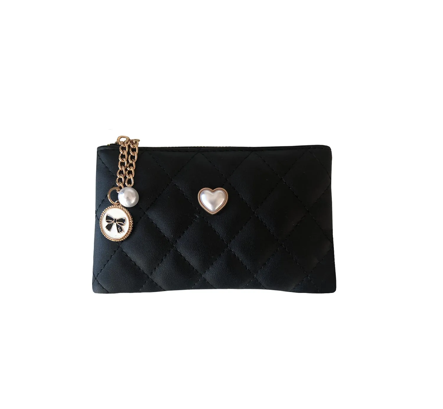 NEW! BLACK QUILTED POUCH