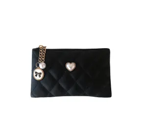 NEW! BLACK QUILTED POUCH