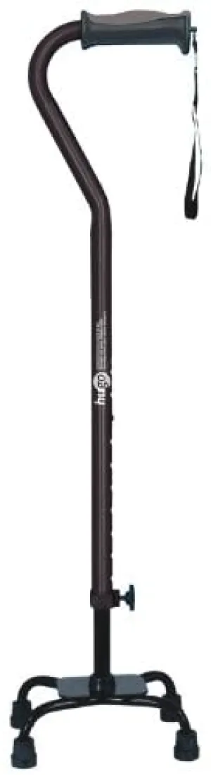 New Hugo Quad Cane Adjustable for Right or Left Hand, Black! Adjustable height, 300 Lb weigh capacity! Fits most people 5 Ft - 6 Ft 5 Inches