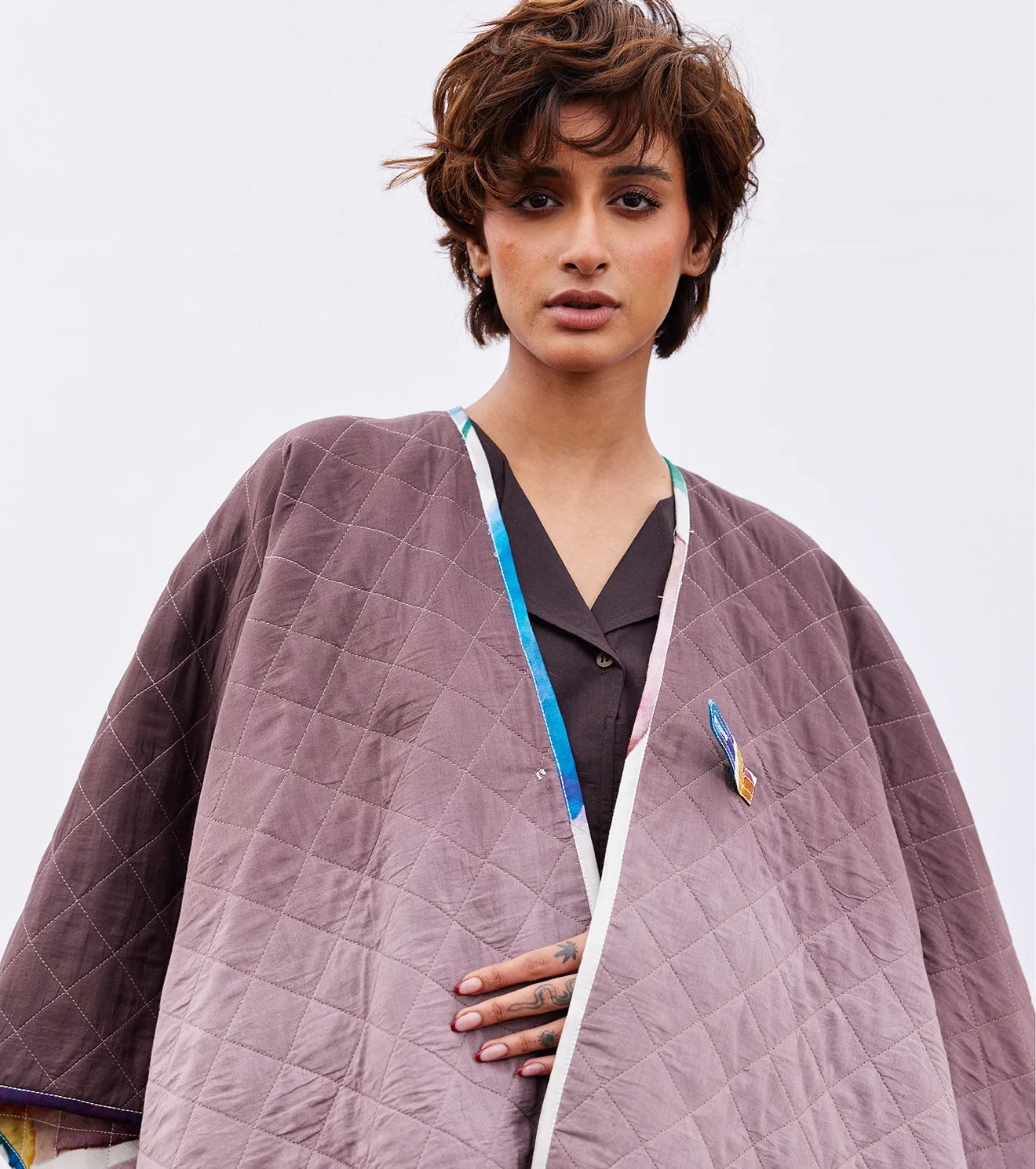 New Season Spring Summer 2025-Cape-Cotton Mul Breeze Off white-KW893-Fashion Edit Diana by Khara Kapas