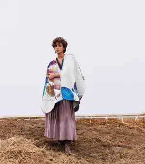 New Season Spring Summer 2025-Cape-Cotton Mul Breeze Off white-KW893-Fashion Edit Diana by Khara Kapas