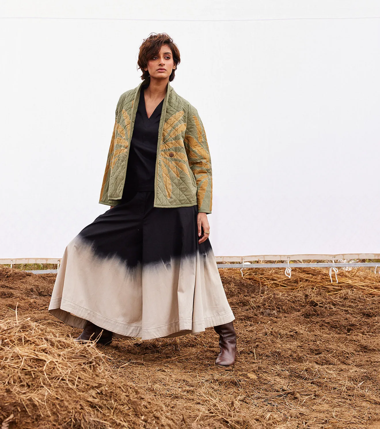 New Season Spring Summer 2025-Jacket-Cotton Mul Lawn Sage green-KW910-Fashion Edit Diana by Khara Kapas