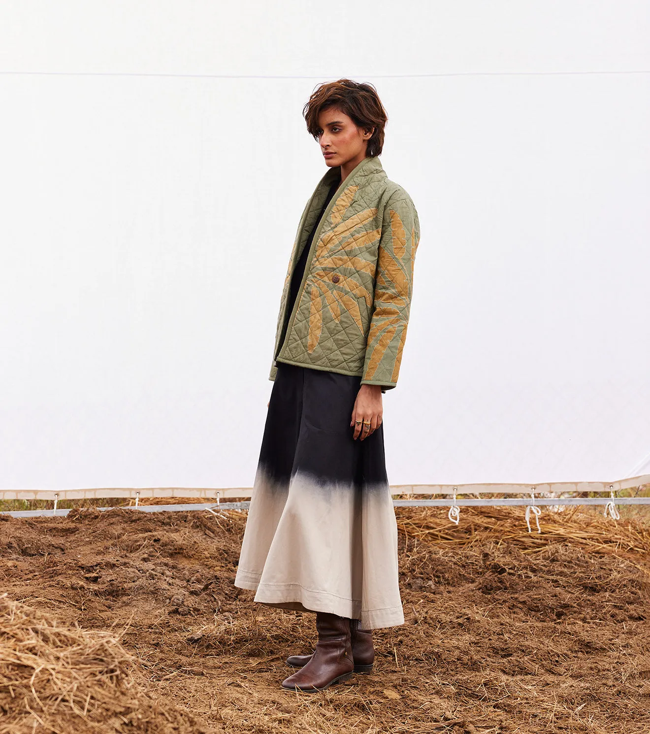 New Season Spring Summer 2025-Jacket-Cotton Mul Lawn Sage green-KW910-Fashion Edit Diana by Khara Kapas