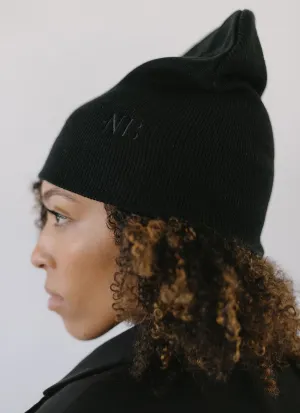 Nikki Bird Knit Beanie Black