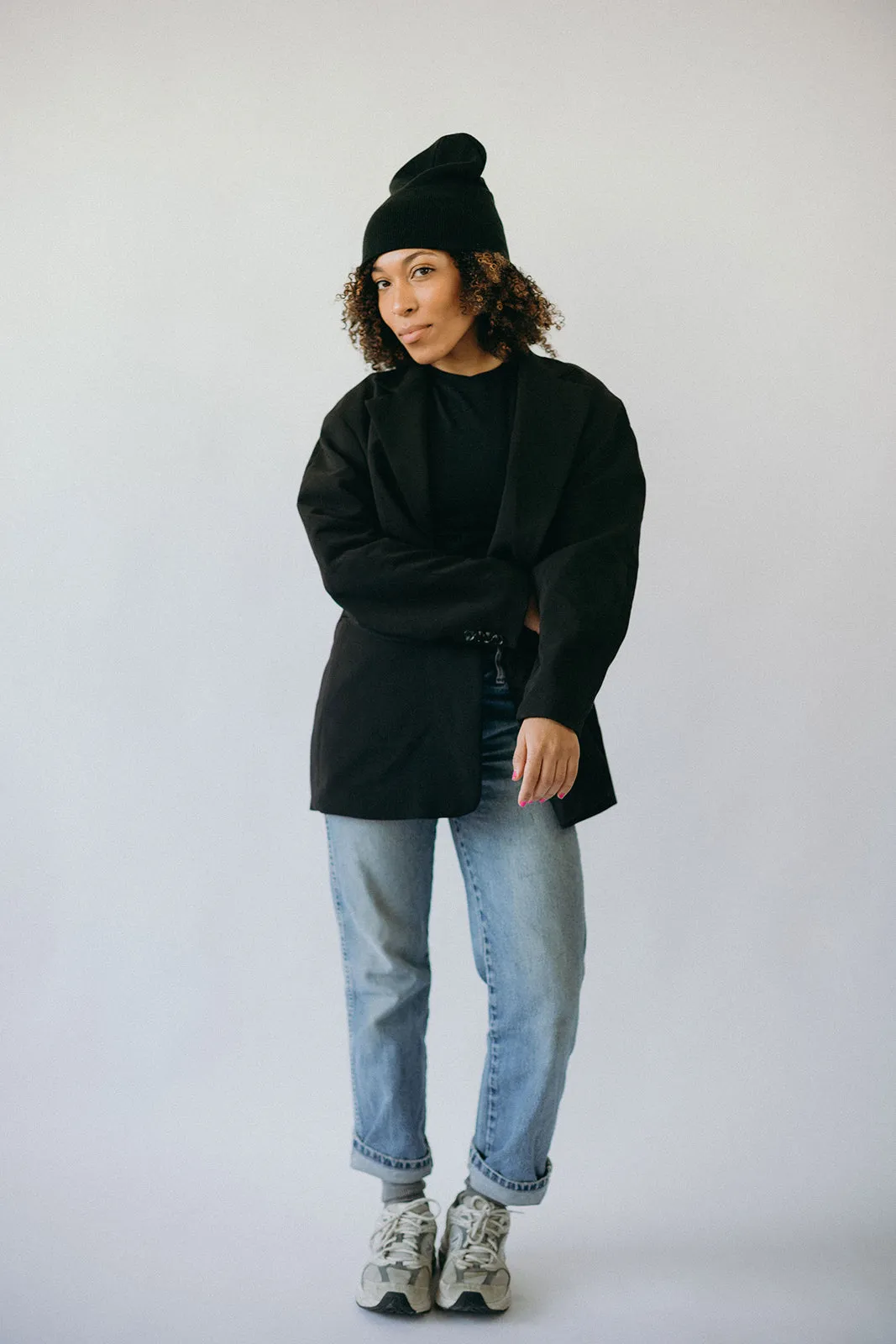 Nikki Bird Knit Beanie Black