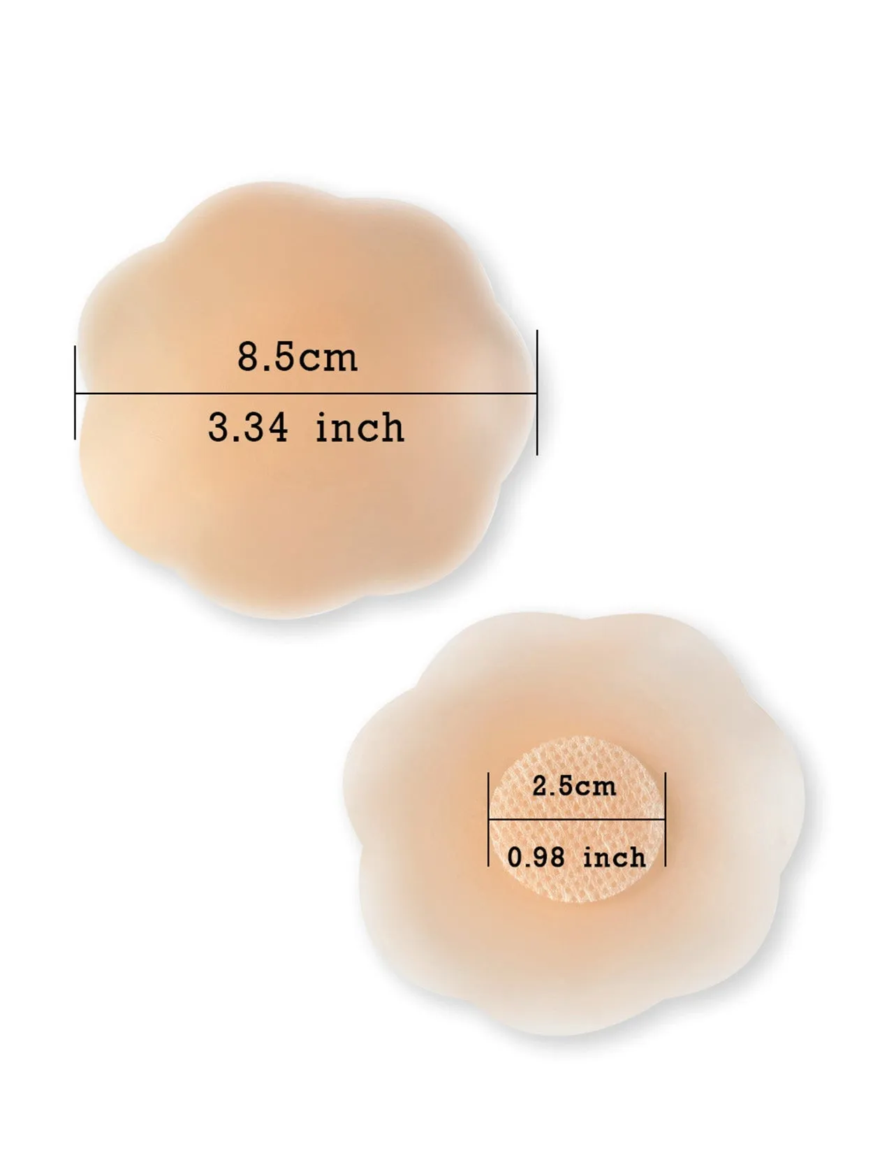 Nipple Cover Adhesive Bra Breast Petals 3 Pairs Nude