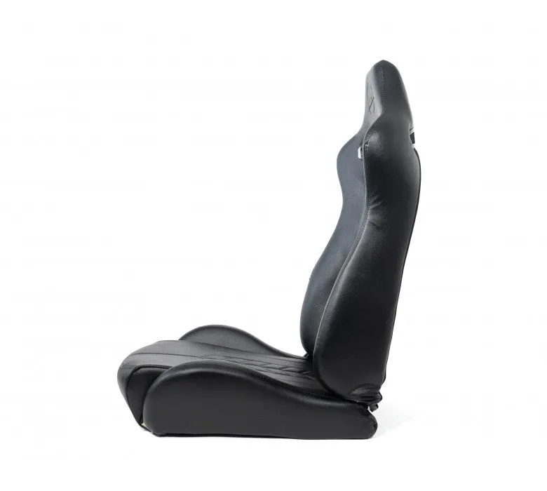 NRG RSC-810BK L/R "The Arrow" Black Vinyl Racing Seat with Black Stitching