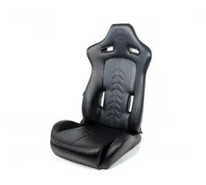 NRG RSC-810BK L/R "The Arrow" Black Vinyl Racing Seat with Black Stitching