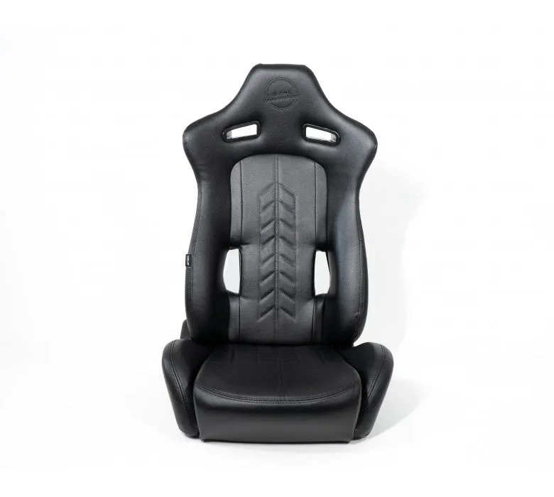 NRG RSC-810BK L/R "The Arrow" Black Vinyl Racing Seat with Black Stitching