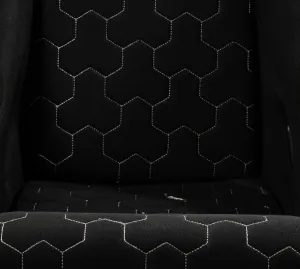NRG SC-300-GS02BK Black with White Stitching Hex Geometric FRP Bucket Seat Cushion