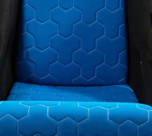 NRG SC-300-GS02BL Blue with White Stitching Hex Geometric FRP Bucket Seat Cushion