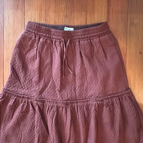 NWT - Madewell Diamond Jacquard Drawstring Midi Skirt - Size XS