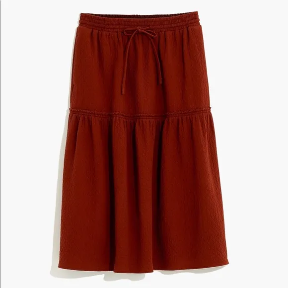 NWT - Madewell Diamond Jacquard Drawstring Midi Skirt - Size XS