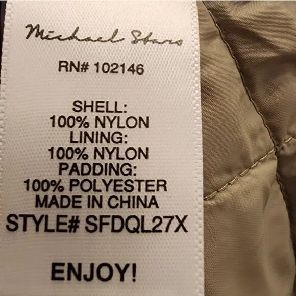 NWT Michael Stars Sonnet Snap-Front Quilted Coat