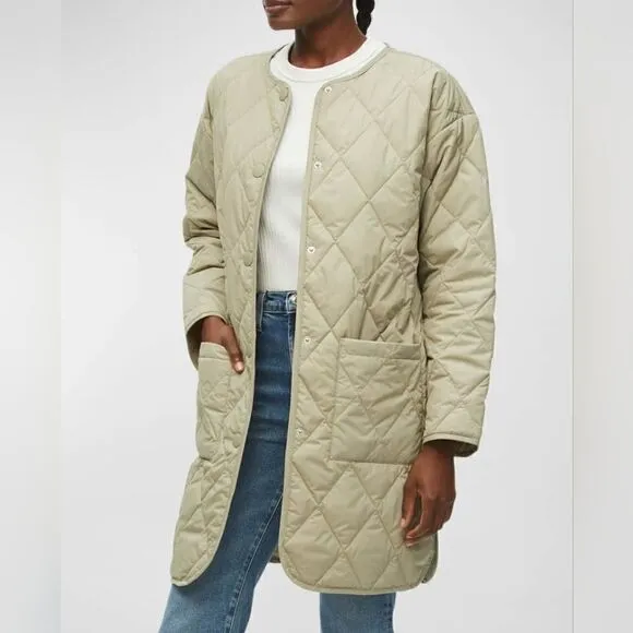 NWT Michael Stars Sonnet Snap-Front Quilted Coat