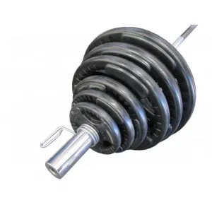 Olympic Rubber Coated Tri Grip Plate & Barbell Package | 100kg