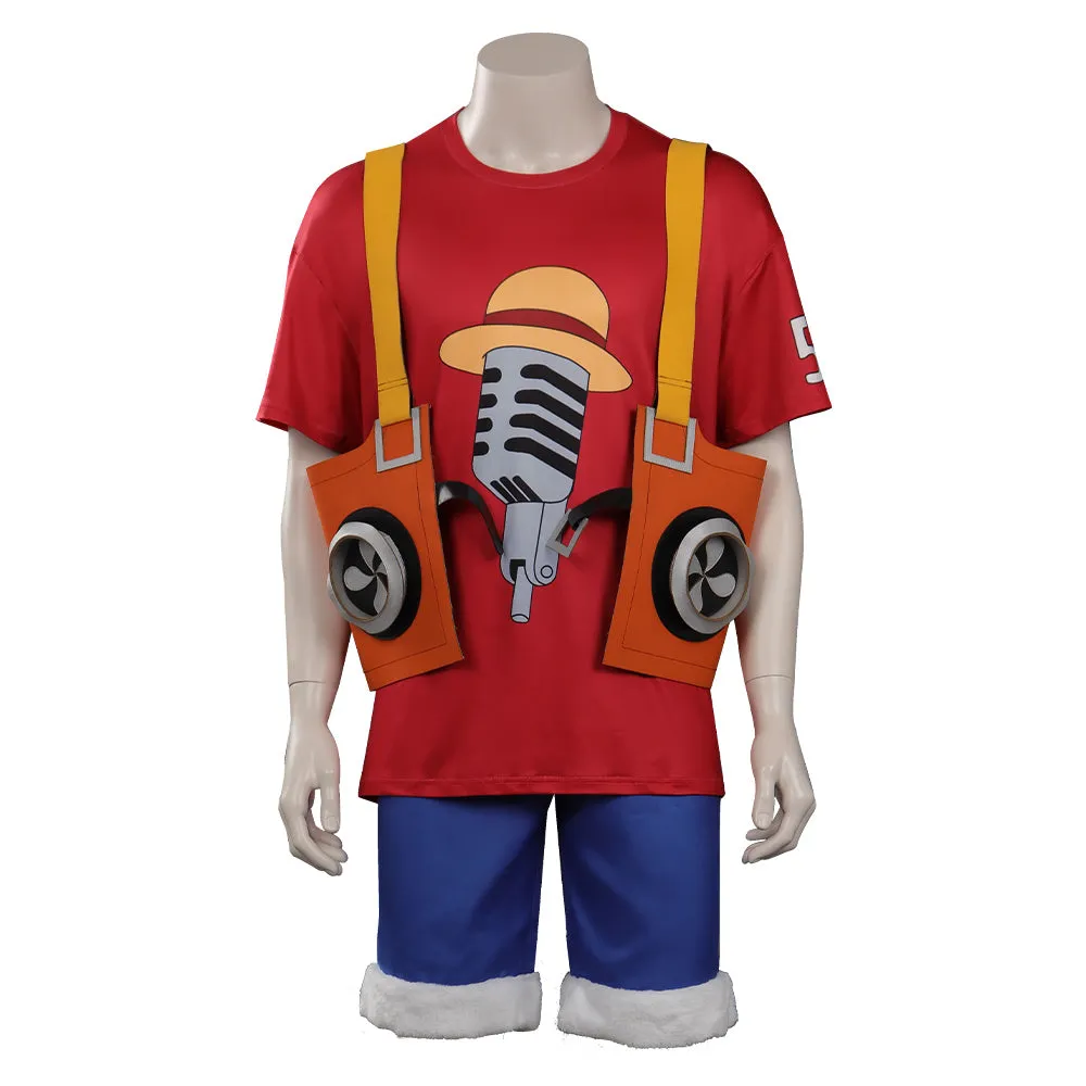 One Piece Film Red 2022 Monkey D. Luffy Cosplay Costume Outfits Halloween Carnival Suit