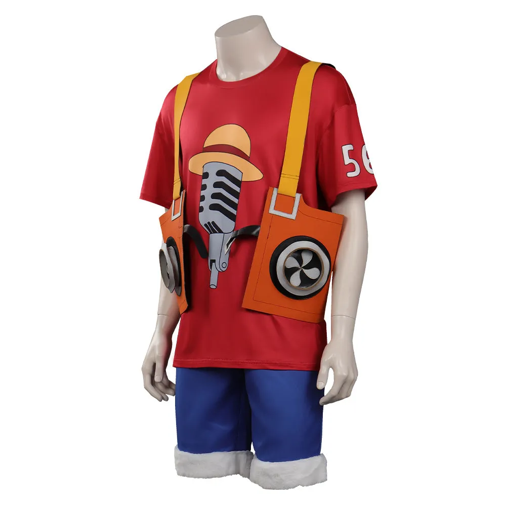 One Piece Film Red 2022 Monkey D. Luffy Cosplay Costume Outfits Halloween Carnival Suit