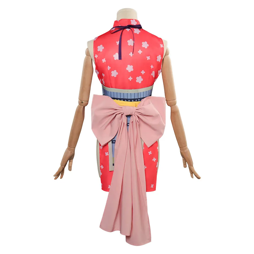 One Piece Nami Cosplay Costume Pink Outfits Halloween Carnival Suit