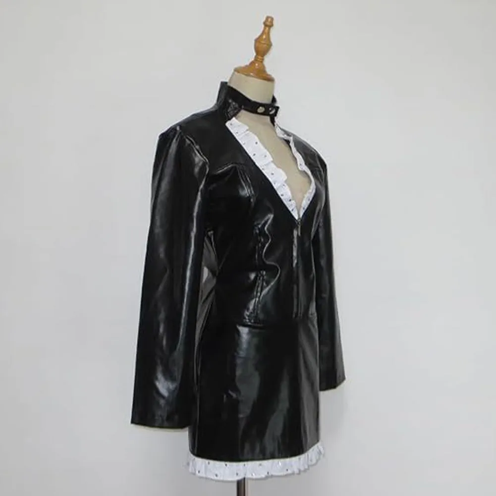One Piece Nico Robin Judicial Island Arc Black Leather Coat Cosplay Costume Outfits Halloween Carnival Suit