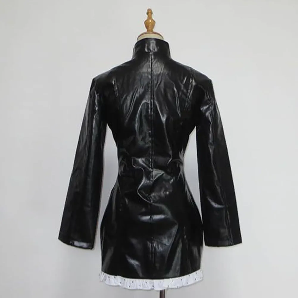 One Piece Nico Robin Judicial Island Arc Black Leather Coat Cosplay Costume Outfits Halloween Carnival Suit