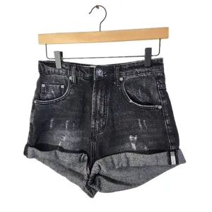One Teaspoon High Rise Short Size 26 Black Gray Color Denim Women