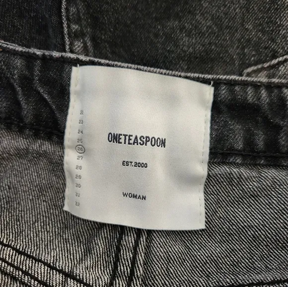 One Teaspoon High Rise Short Size 26 Black Gray Color Denim Women