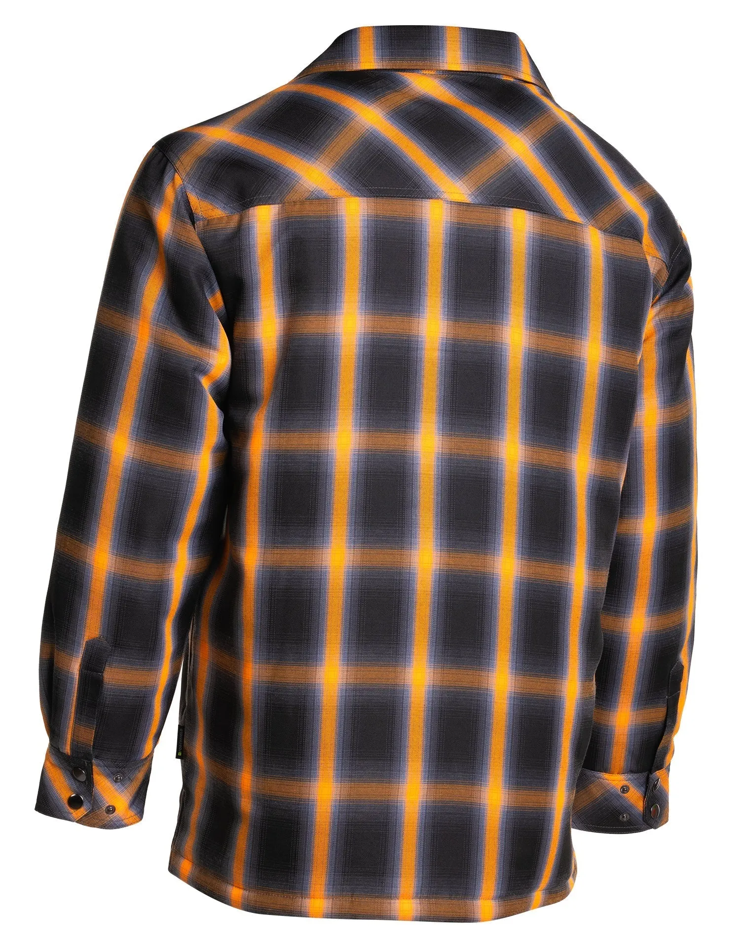 Orange Ombre Plaid Quilt-lined Shirt Jacket