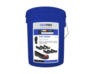 OSHBUCA-11, Visitor Bucket 9 Pairs Prepack Steel Toe Cap Safety Overshoes, 100% RUBBER (Color Coded by Size)