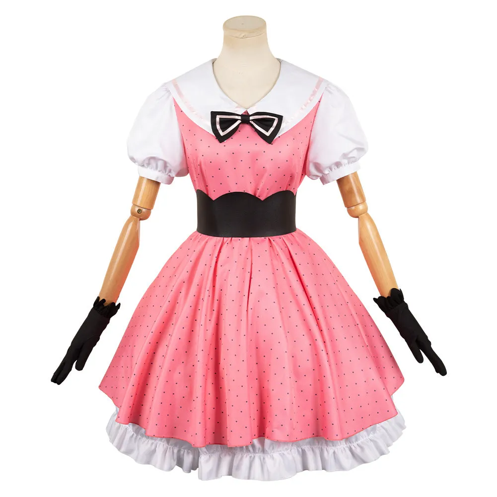 Oshi no Ko Hoshino Ruby Pink Polka Dot Dress Anime Cosplay Costume Outfits
