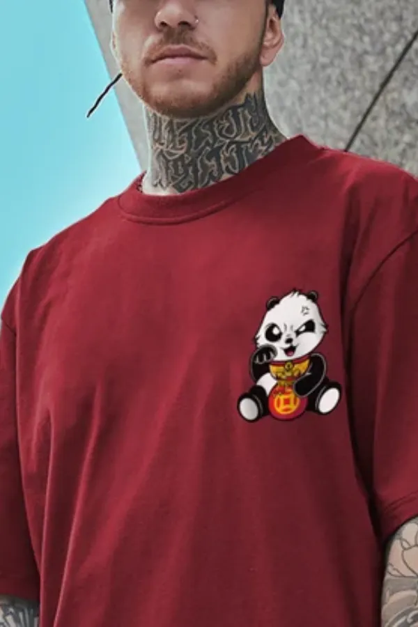 Panda Trendy Brand Hip-hop Loose T-shirt