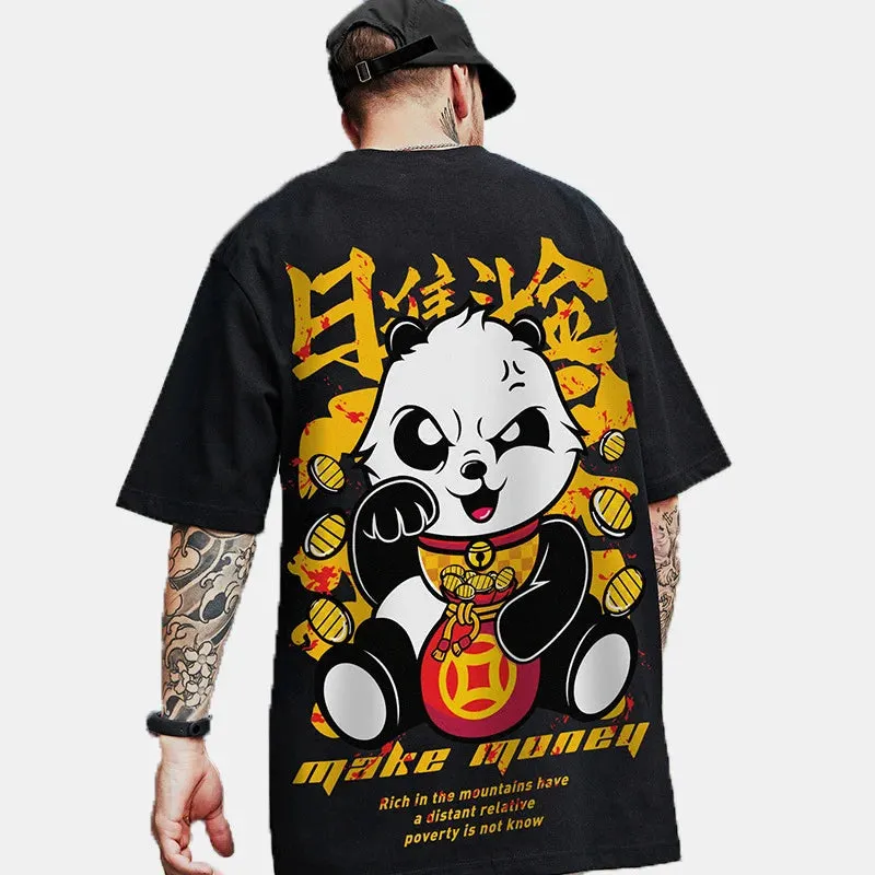 Panda Trendy Brand Hip-hop Loose T-shirt