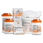 PDI P25784 Bleach Disinfectant Wipes, X-Large, Case, 6 Canisters, 390 Wipes, 7.5" x 15", Canister