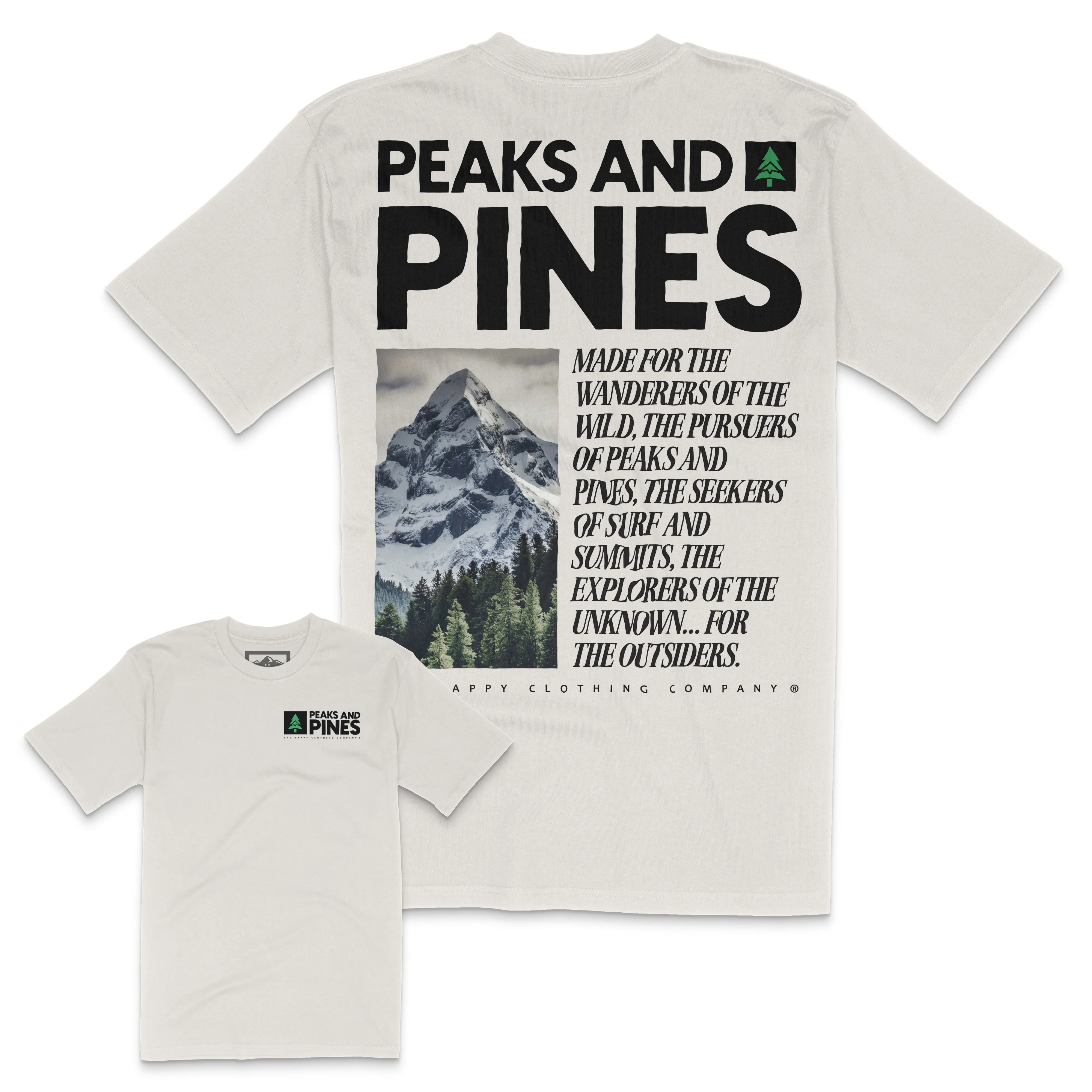 Peaks and Pines Back Print 'Lifestyle Tee' | Premium Heavyweight |