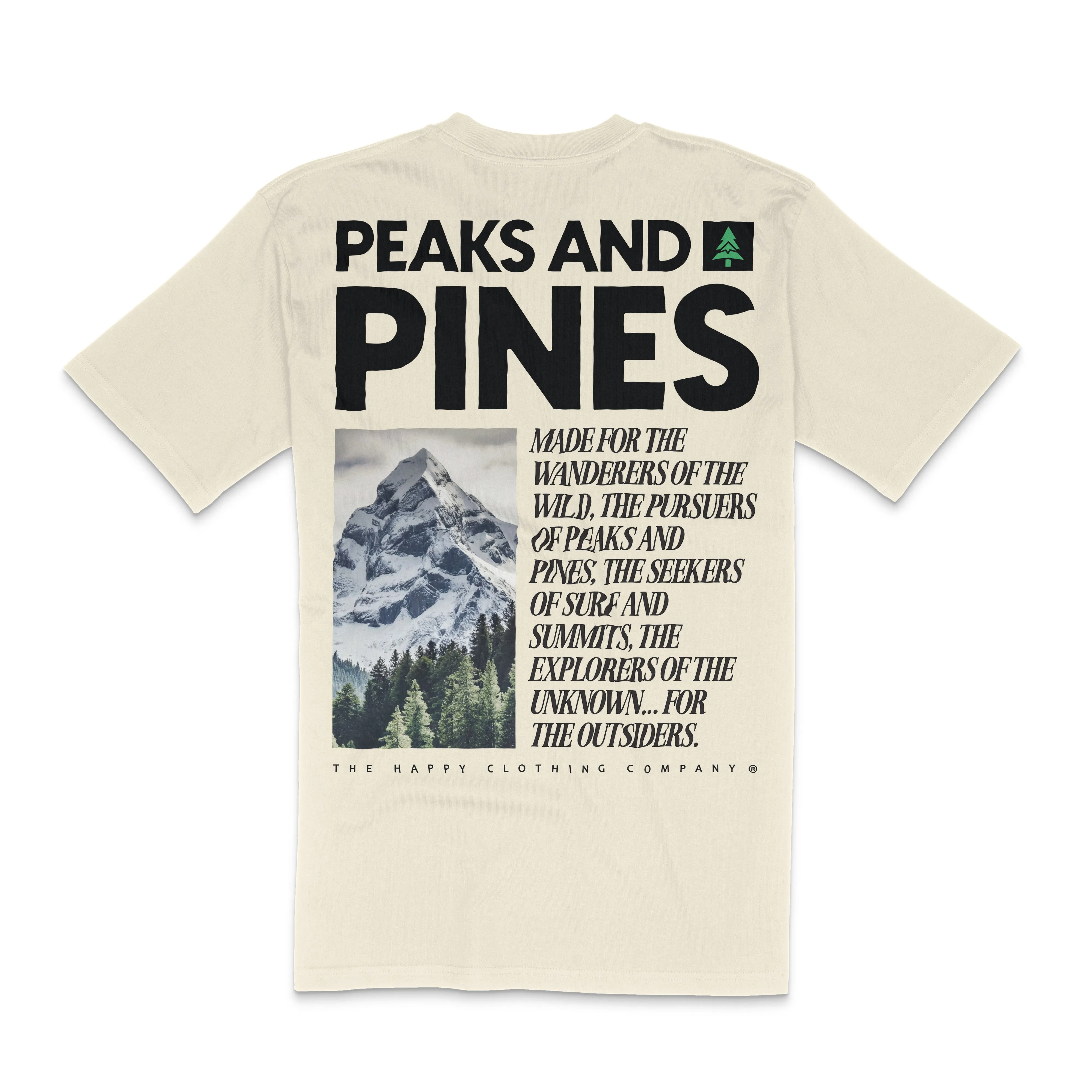 Peaks and Pines Back Print 'Lifestyle Tee' | Premium Heavyweight |