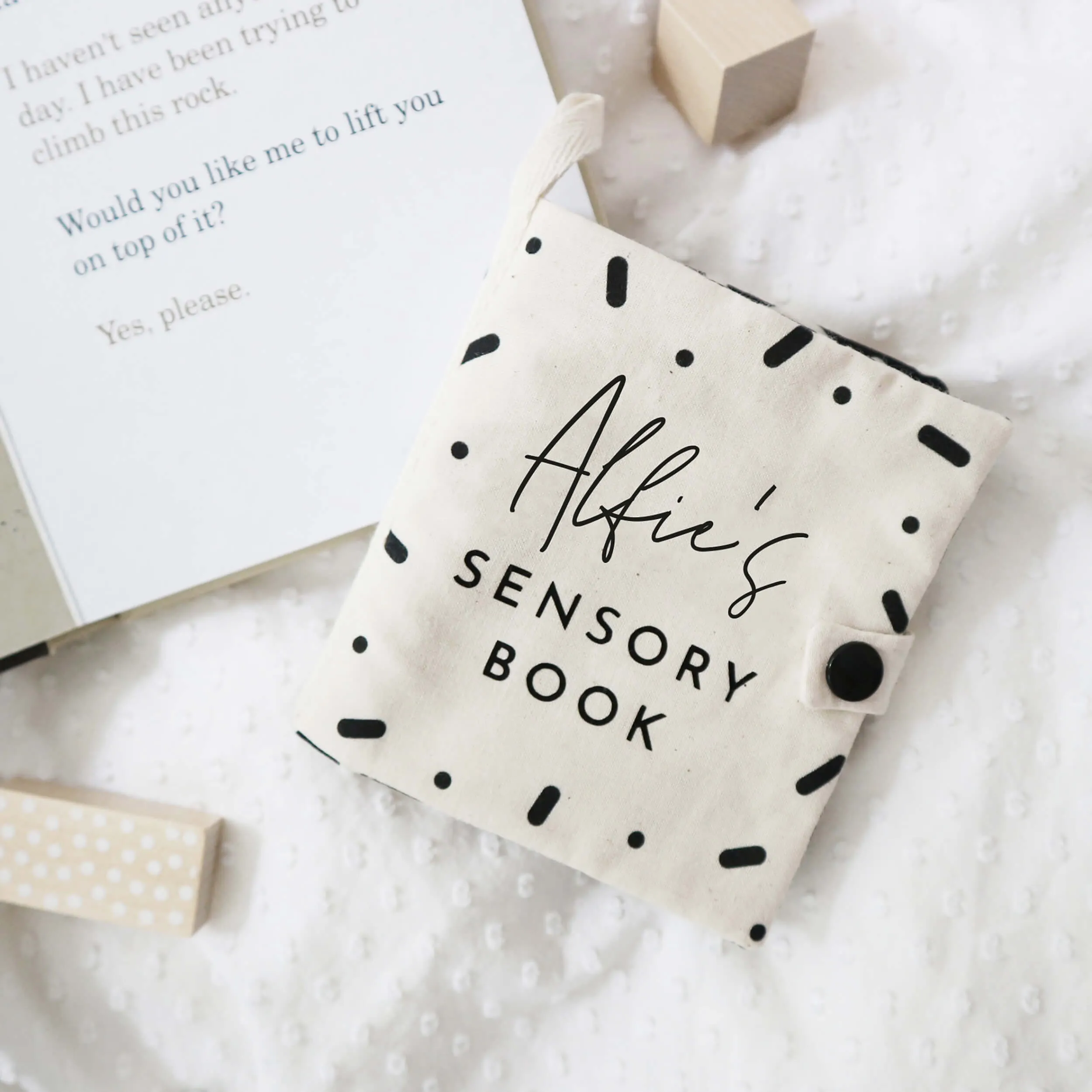 Personalised sensory soft crinkle baby book