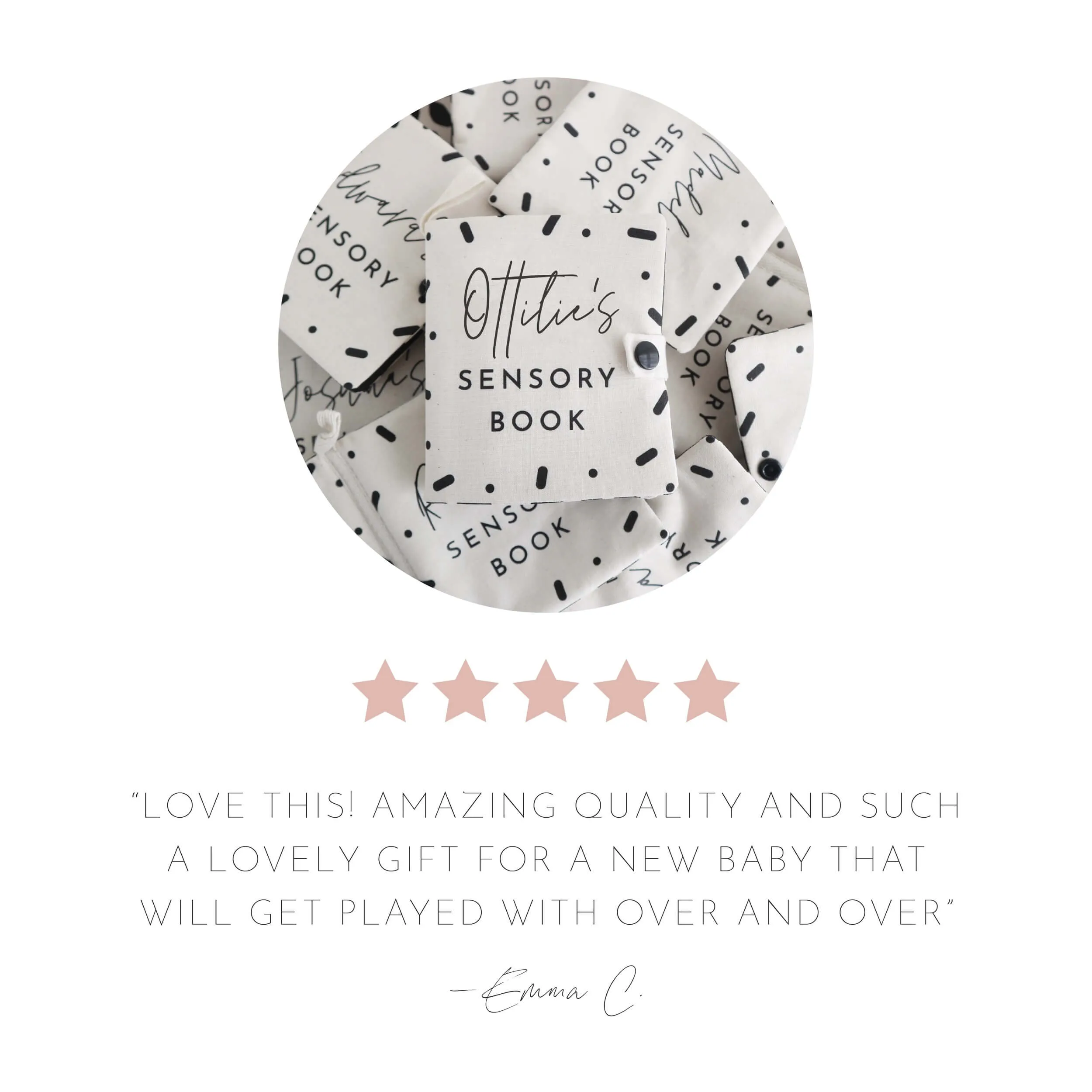 Personalised sensory soft crinkle baby book