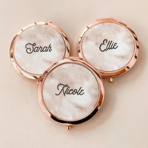 Personalized Marble Mirror Compact