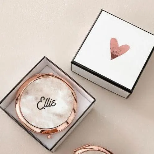 Personalized Marble Mirror Compact