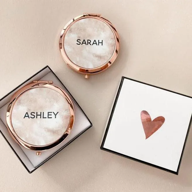 Personalized Marble Mirror Compact