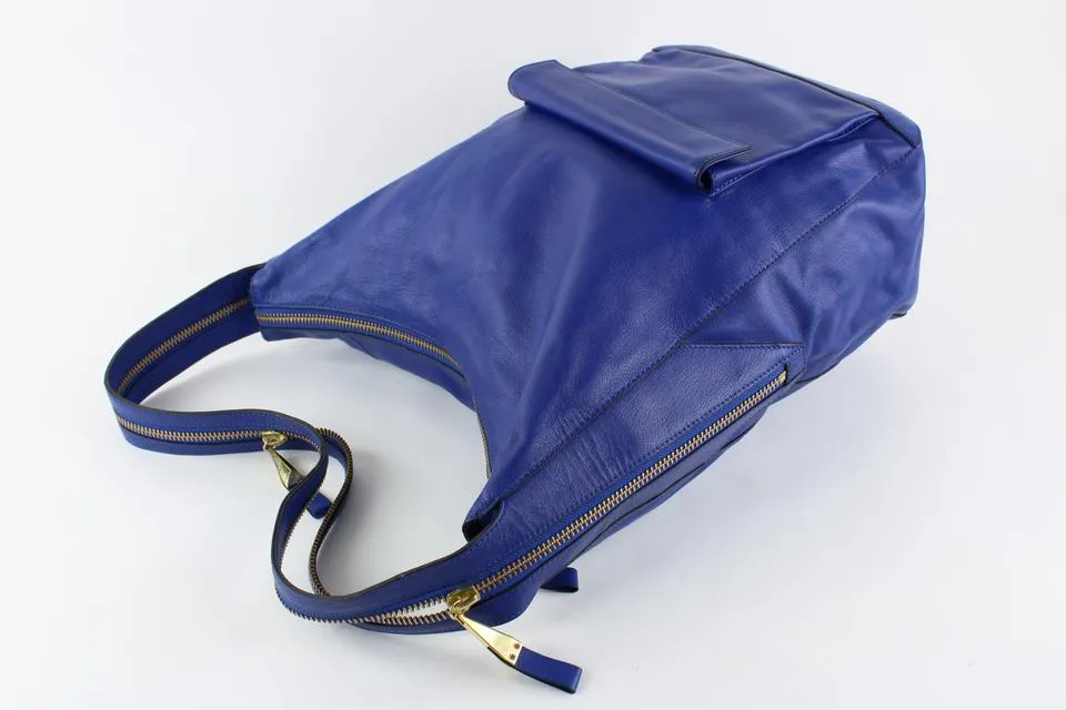 Pour La Victoire Blue Leather Hobo Bag 3PV1218