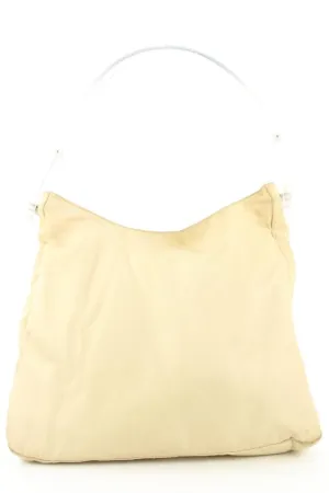 Prada Beige Nylon Tessuto Hobo Bag 23pr114
